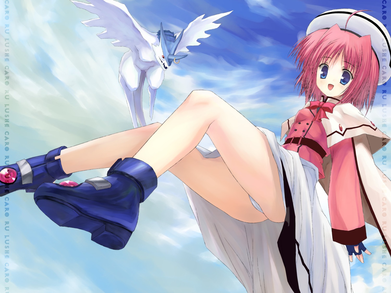 cameltoe, caro_ru_lushe, kagutsuchi, mahou_shoujo_lyrical_nanoha, mahou_shoujo_lyrical_nanoha_strikers, skirt_lift, wallpaper