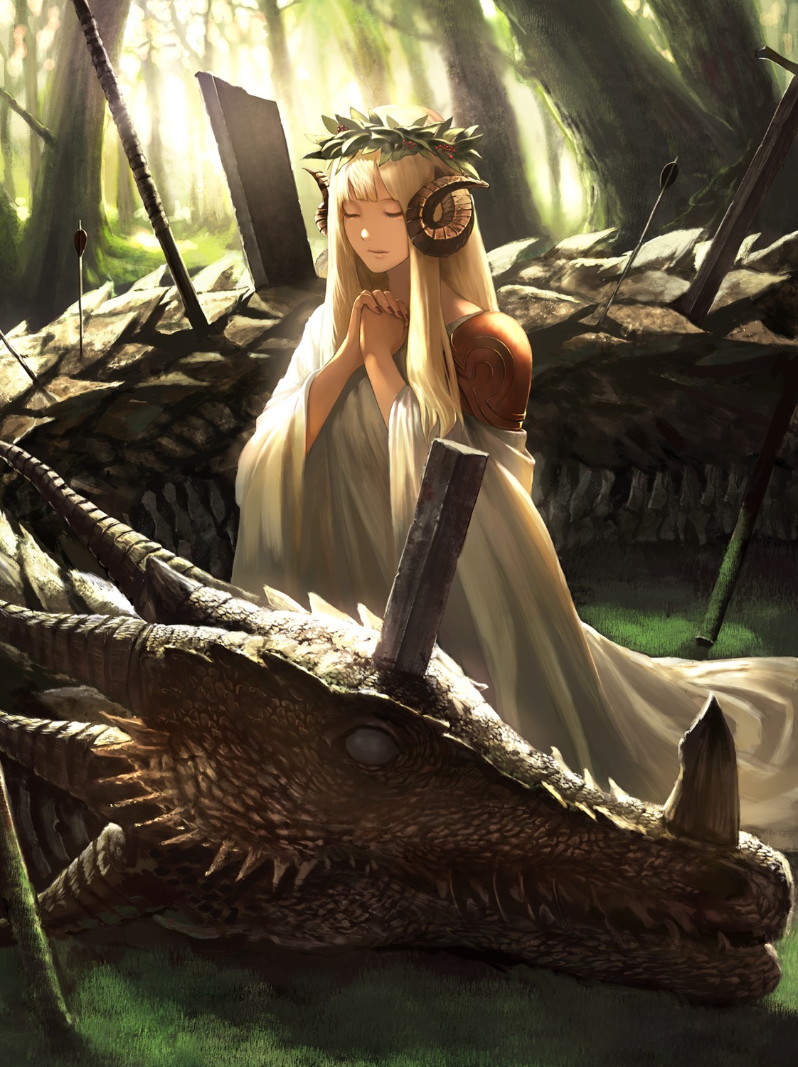 horns, monster, shogo_(shogo), sword, weapon