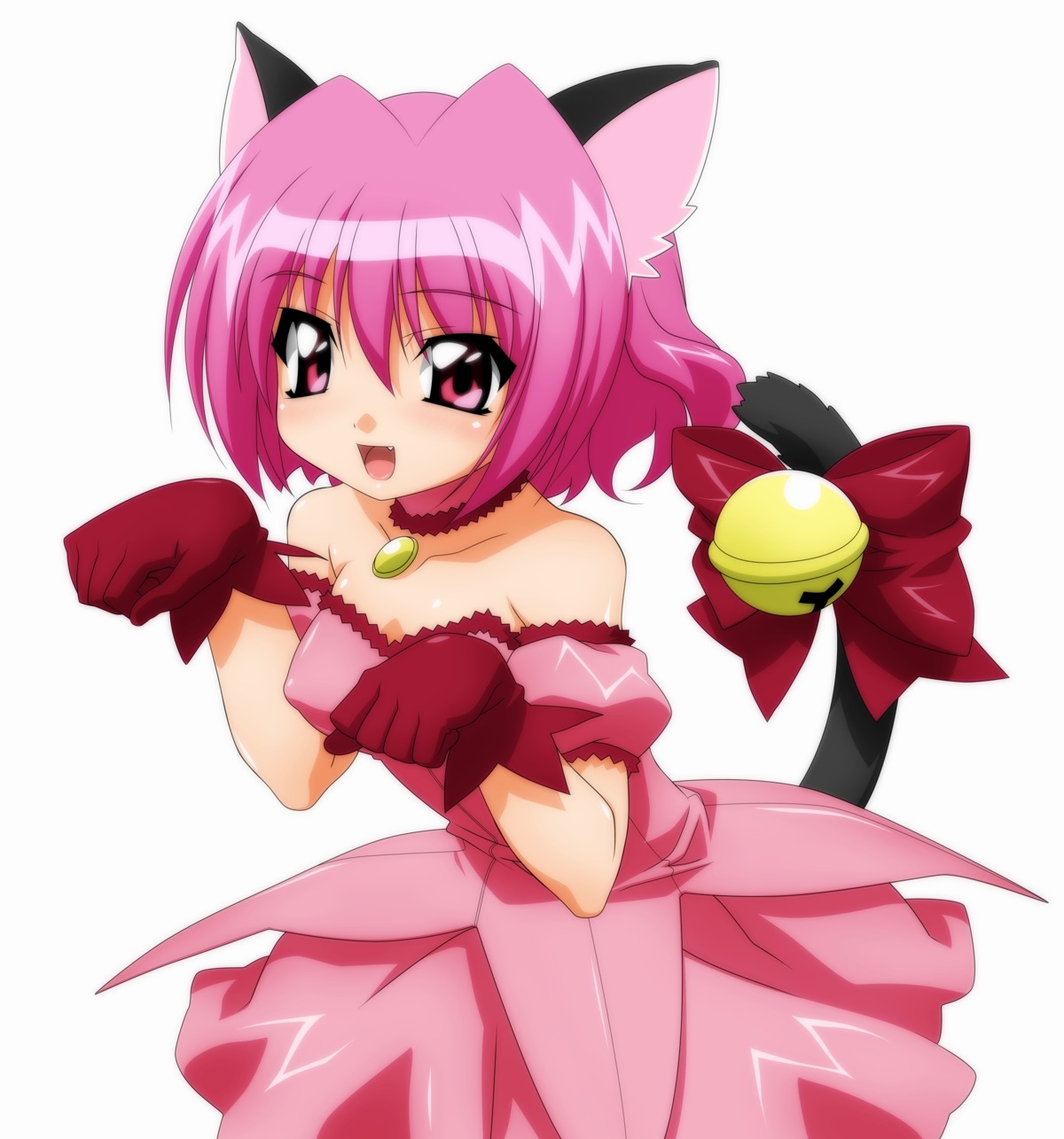 animal_ears, dress, momomiya_ichigo, nekomimi, tail, tokyo_mew_mew, wave_ride