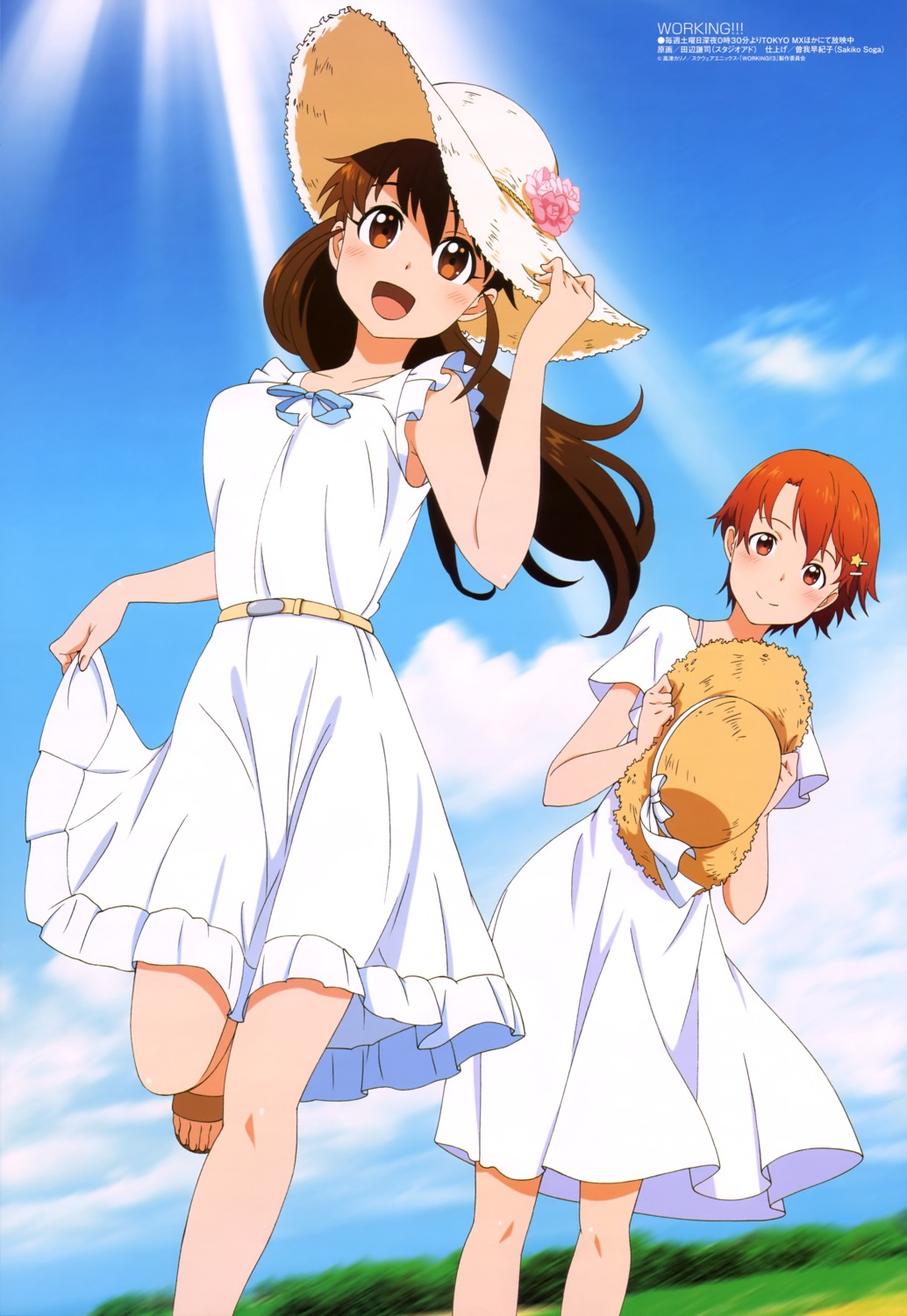 dress, inami_mahiru, skirt_lift, summer_dress, tanabe_kenji, taneshima_poplar, working!!
