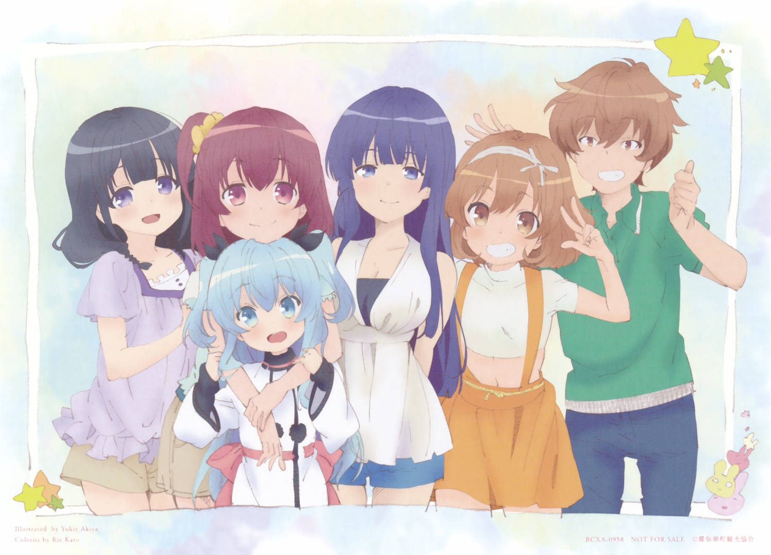 cleavage, dress, komiya_nonoka, mizusaka_souta, mizusaka_yuzuki, noel_(sora_no_method), shiihara_koharu, sora_no_method