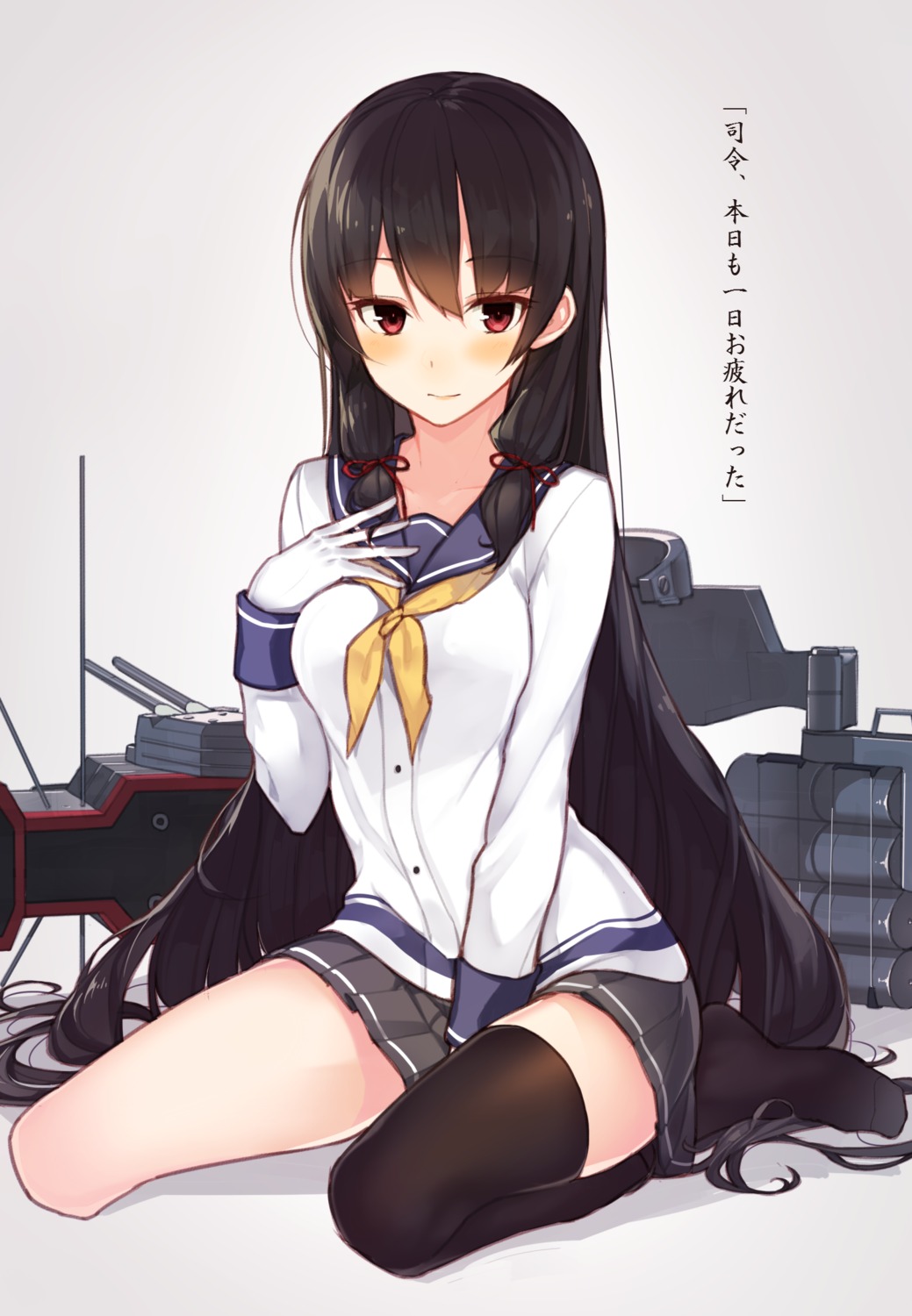 hitoshi_(pixiv3340857), isokaze_(kancolle), kantai_collection, seifuku, thighhighs
