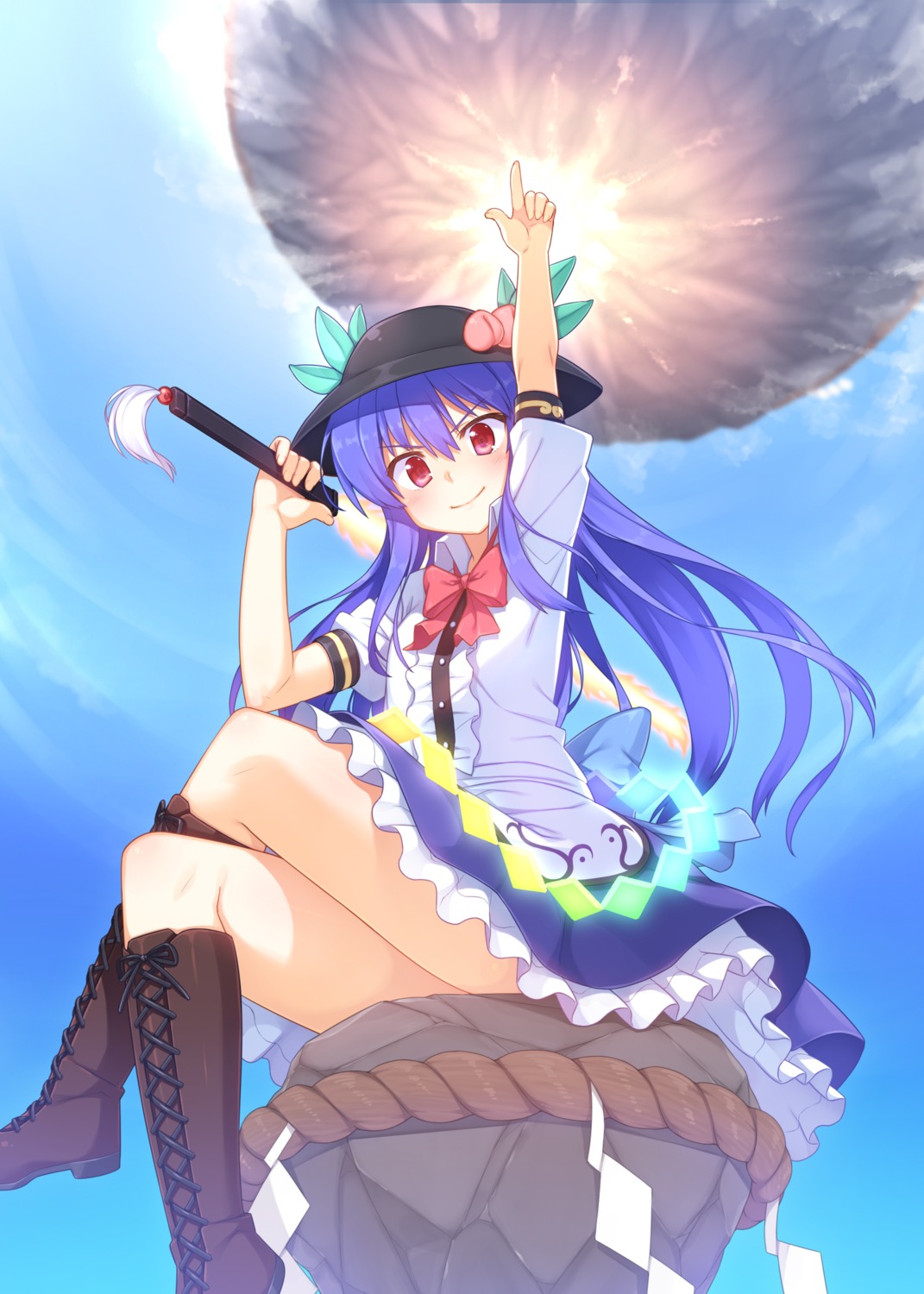 hinanawi_tenshi, racer_(magnet), sword, touhou