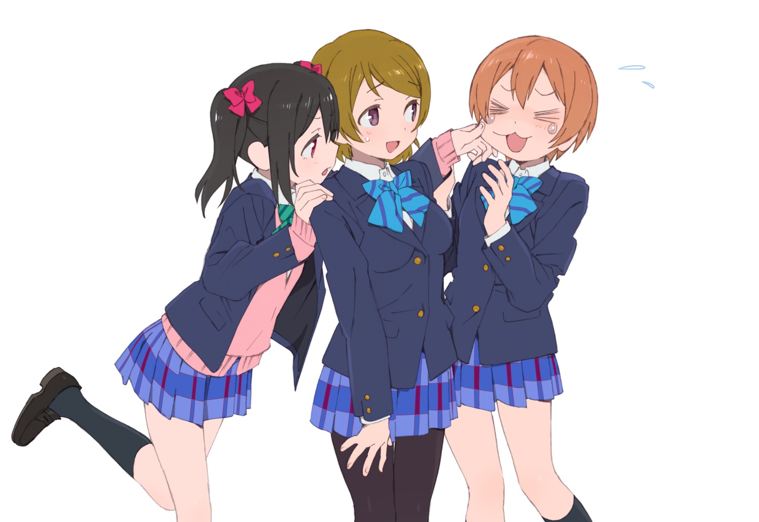 hoshizora_rin, koizumi_hanayo, love_live!, love_live!_(series), nse, pantyhose, seifuku, yazawa_nico