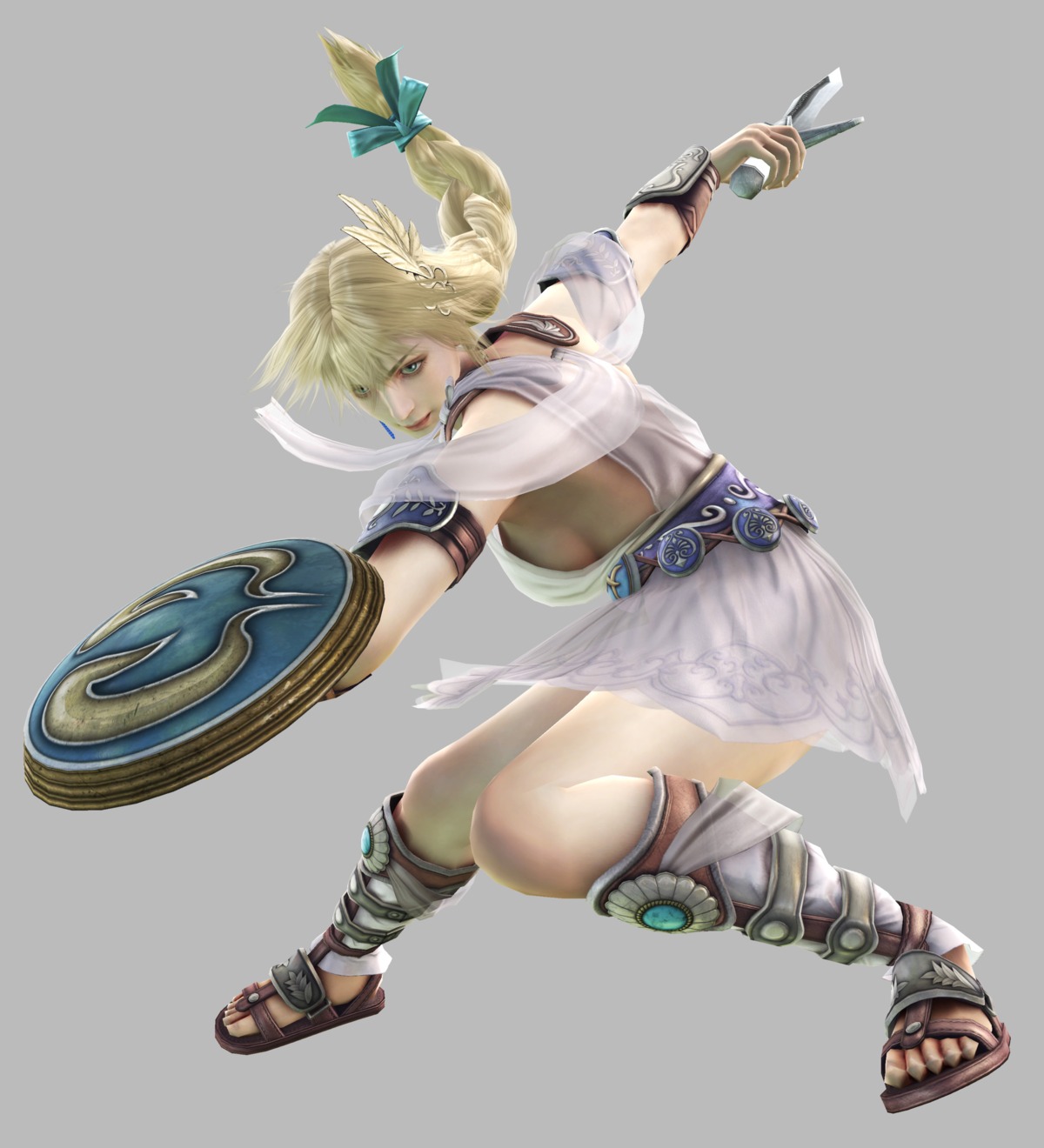dress, no_bra, sophitia_alexandra, soul_calibur, soul_calibur_iv, sword, weapon