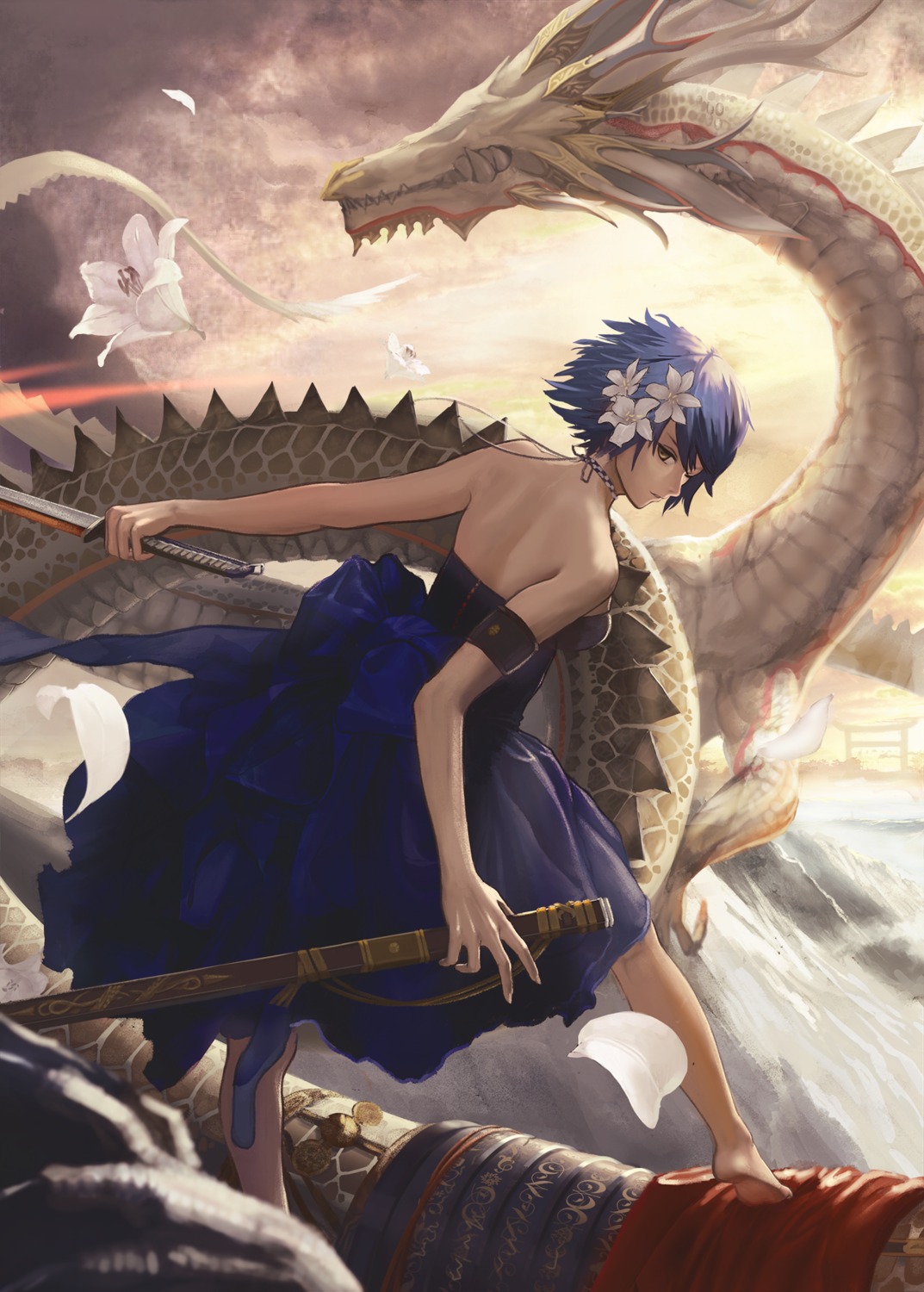 dress, feet, kantai_collection, peko_(akibakeisena), sword, tenryuu_(kancolle)
