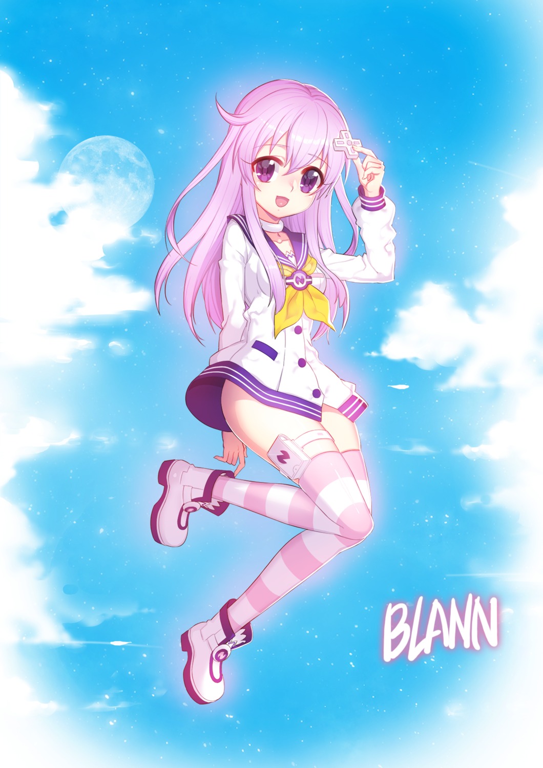 blann, choujigen_game_neptune, nepgear, seifuku, thighhighs