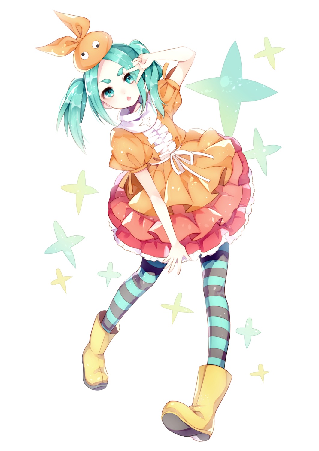 bakemonogatari, dress, monogatari_(series), nisemonogatari, ononoki_yotsugi, pantyhose, tsukimonogatari, wasabi_(sekai)