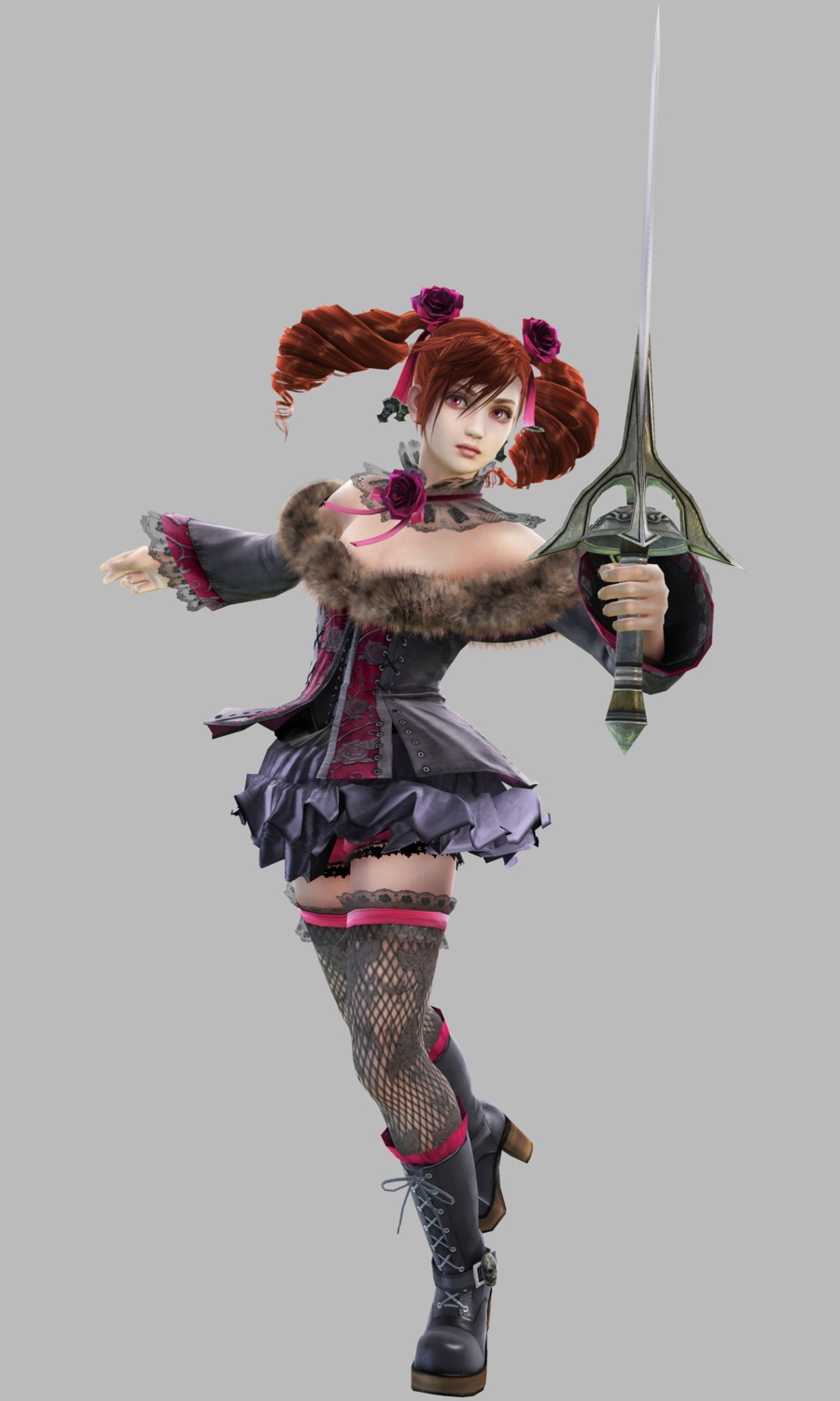amy_sorel, dress, fishnets, gothic_lolita, heels, lolita_fashion, soul_calibur, soul_calibur_iv