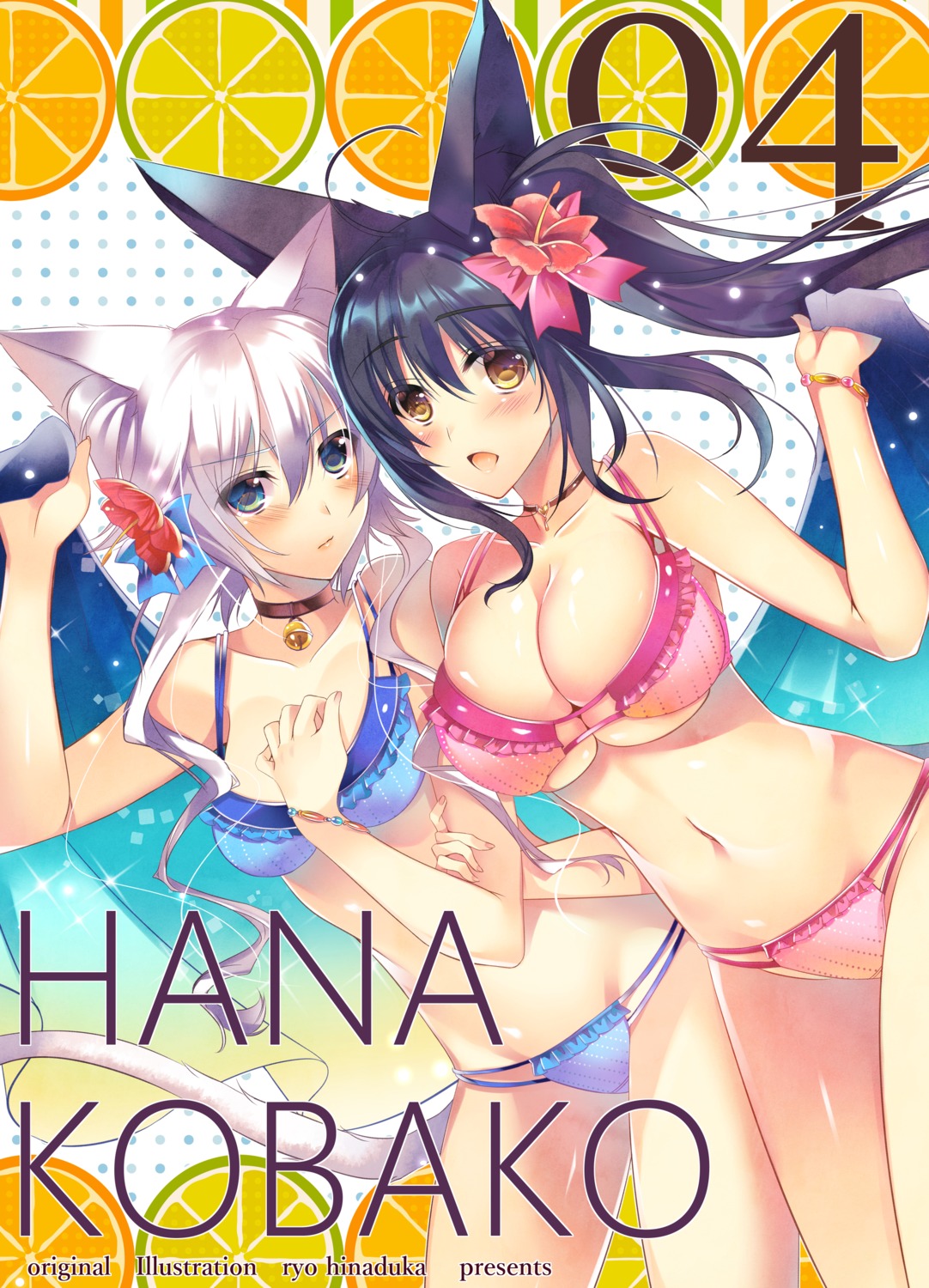 animal_ears, bikini, cleavage, hannpenn2, swimsuits, tail