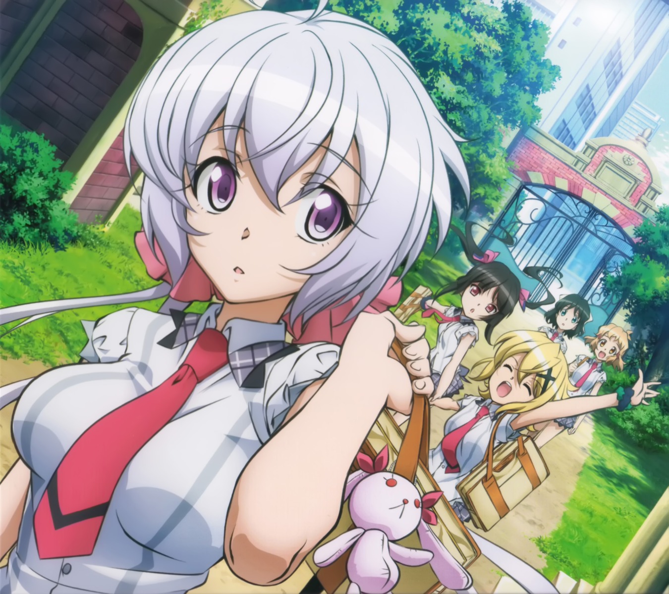 akatsuki_kirika, kohinata_miku, seifuku, senki_zesshou_symphogear, tachibana_hibiki, tsukuyomi_shirabe, yukine_chris