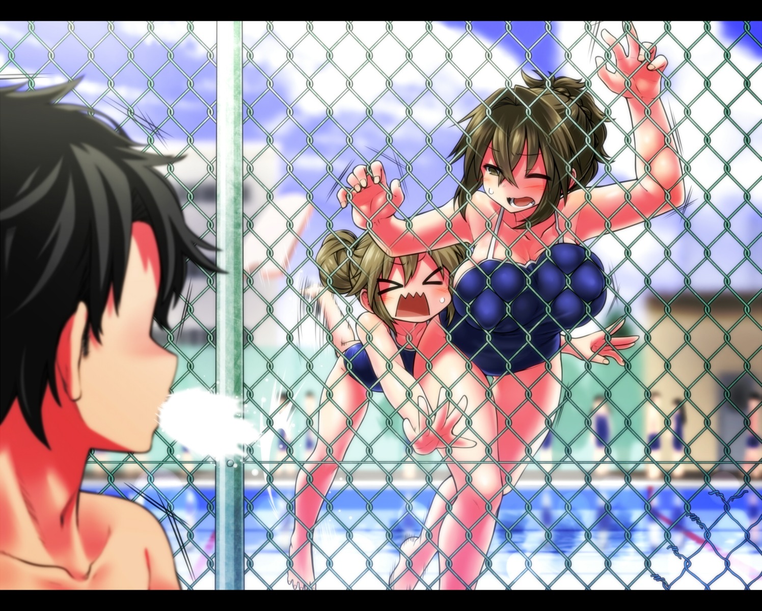 cleavage, school_swimsuit, swimsuits, yoshida_hideyuki