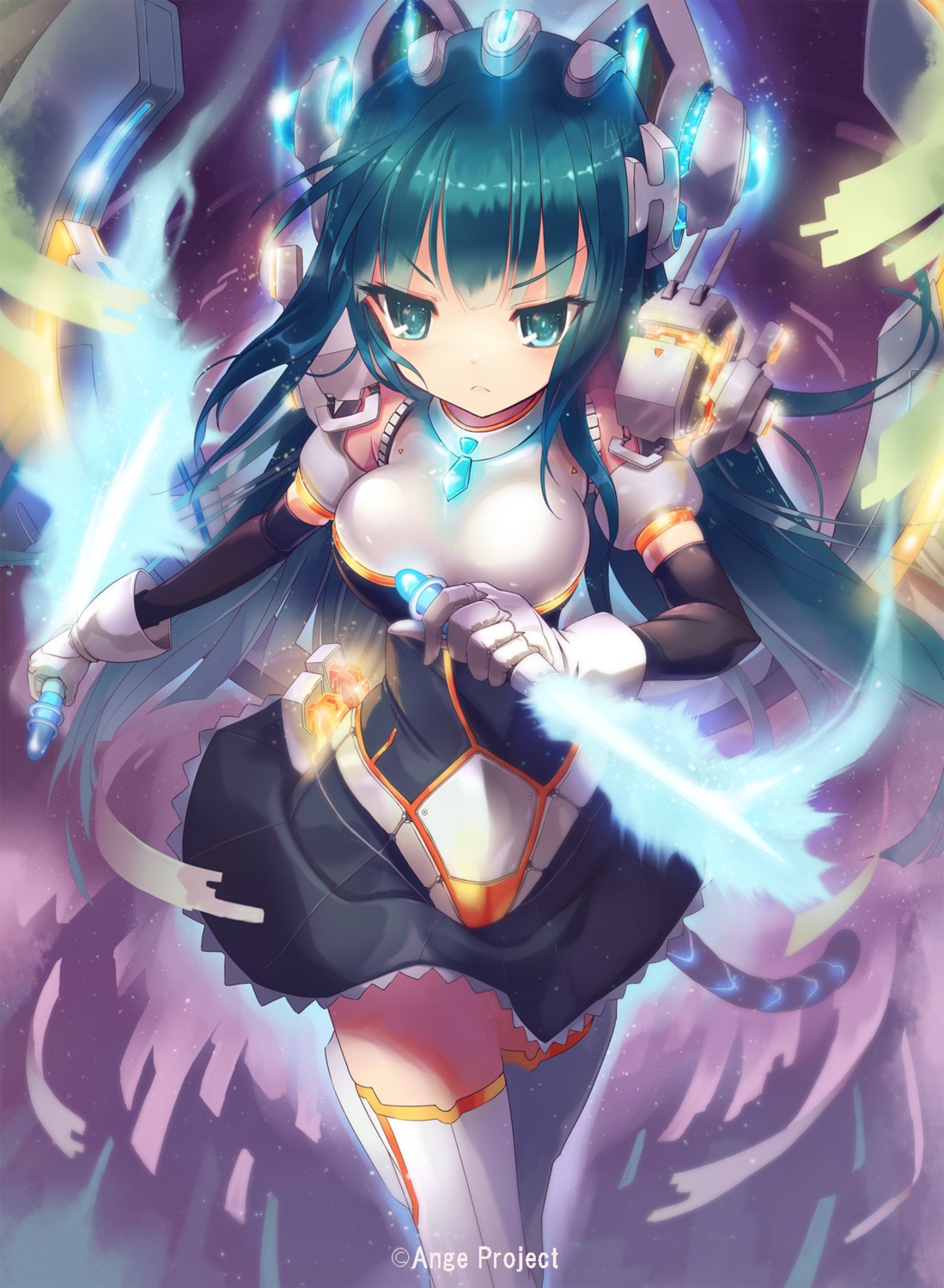 ange_vierge, armor, code_sigma_44_menyl, dress, kankurou, no_bra, stockings, tail