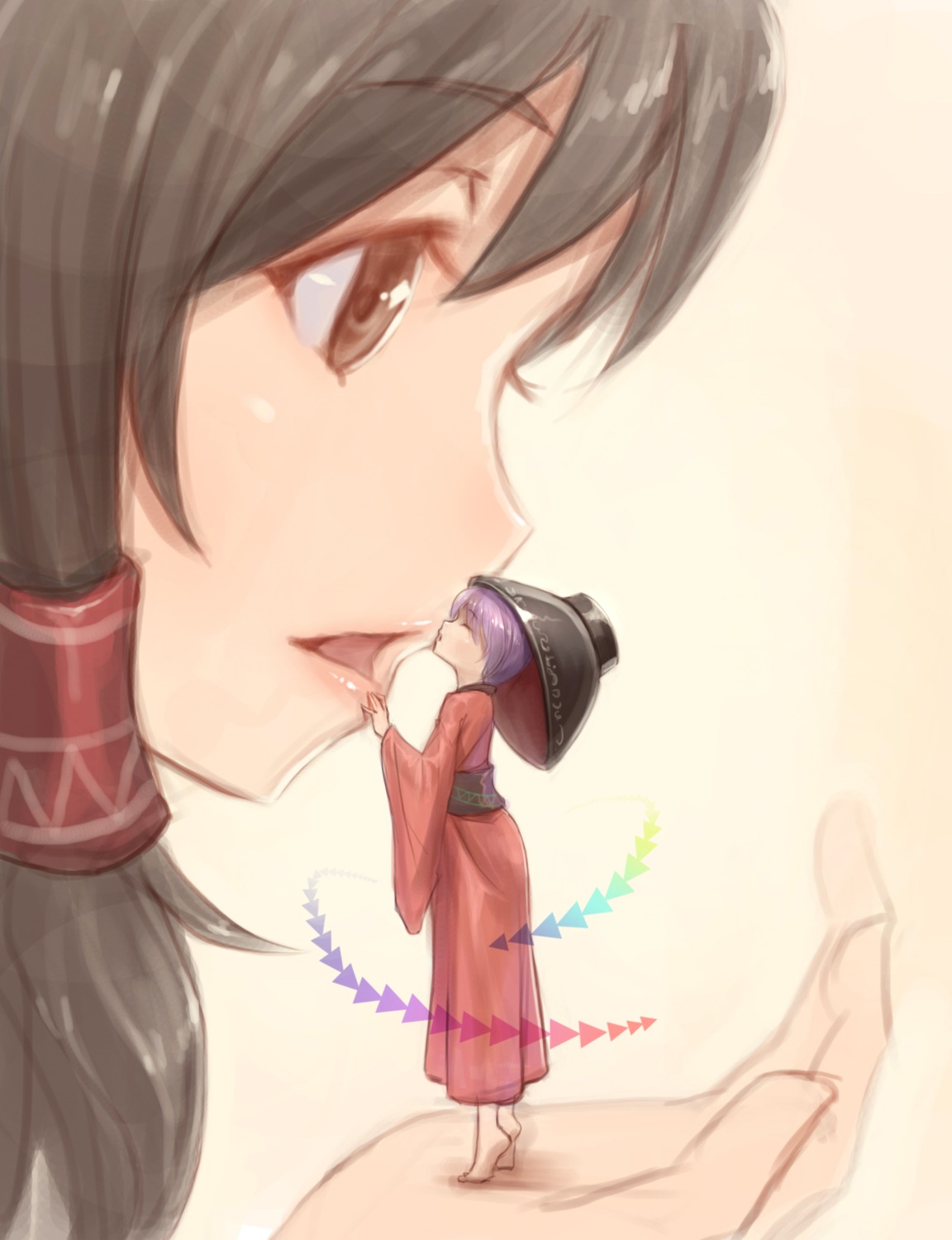 hakurei_reimu, kimono, sukuna_shinmyoumaru, touhou, zhengyifan7
