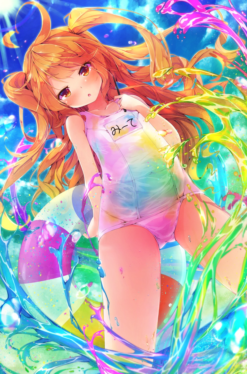 dennryuurai, school_swimsuit, swimsuits, wet