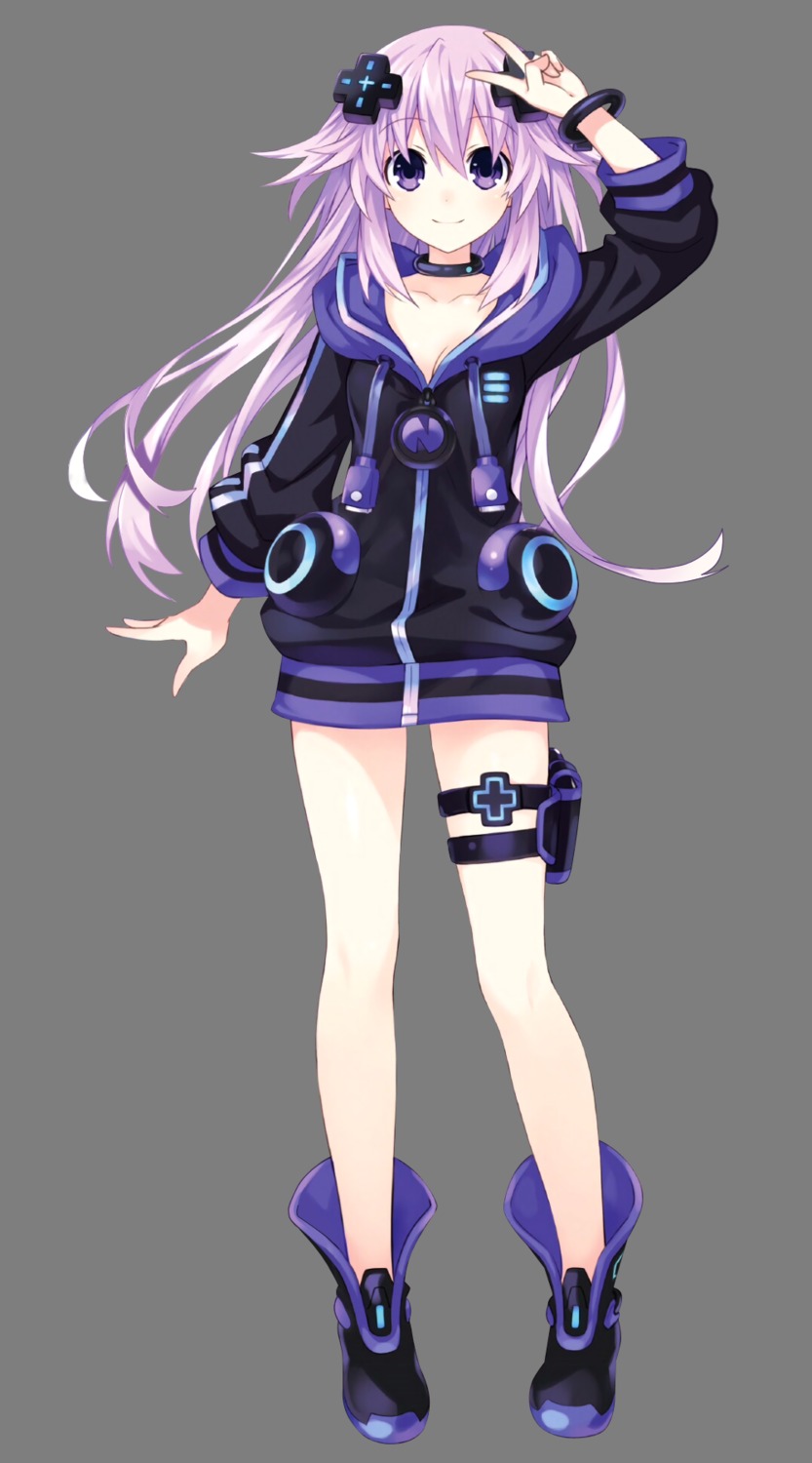 choujigen_game_neptune, cleavage, dress, neptune, neptune_(shinjigen_game_neptune_vii), shinjigen_game_neptune_vii, transparent_png, tsunako