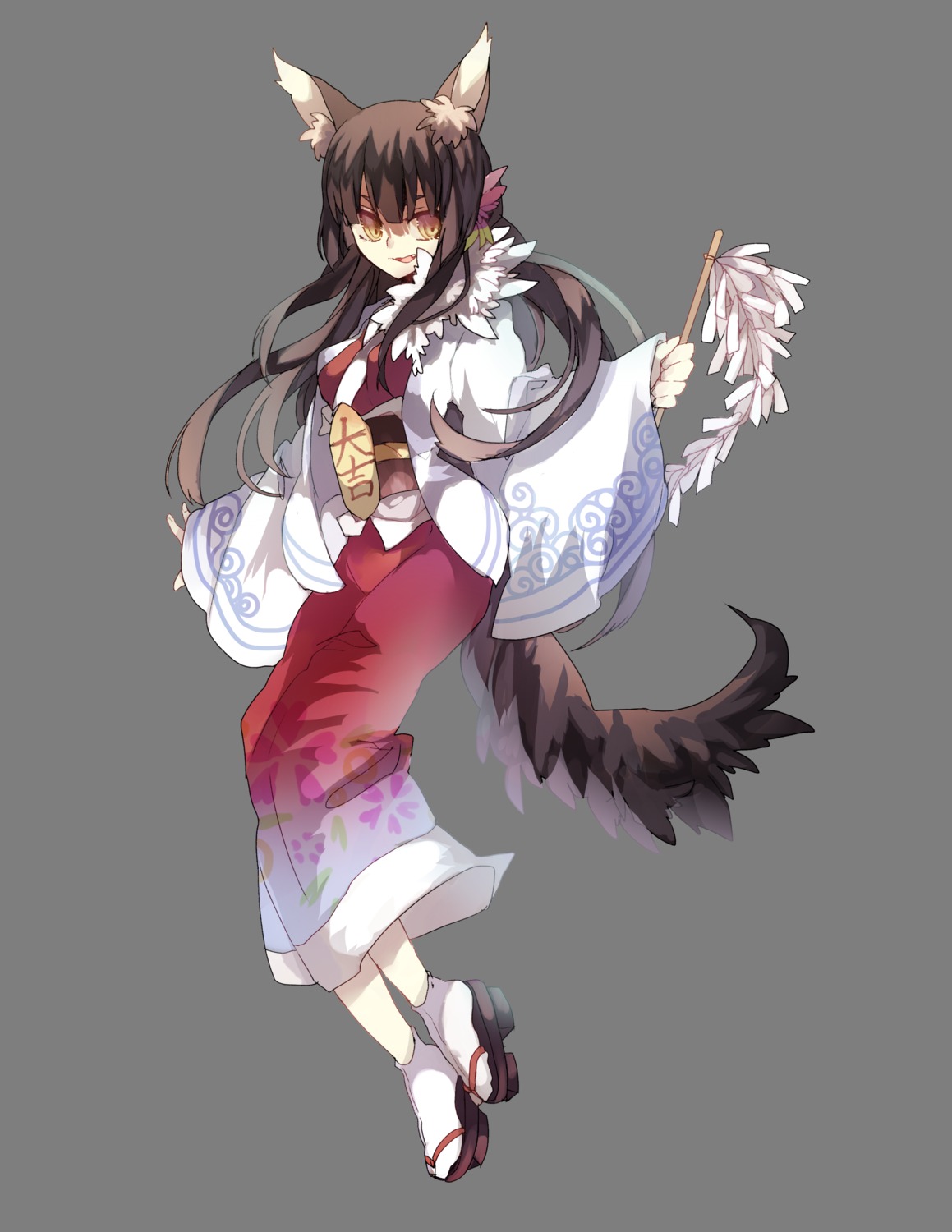 animal_ears, arthuridea, kimono, tail, transparent_png