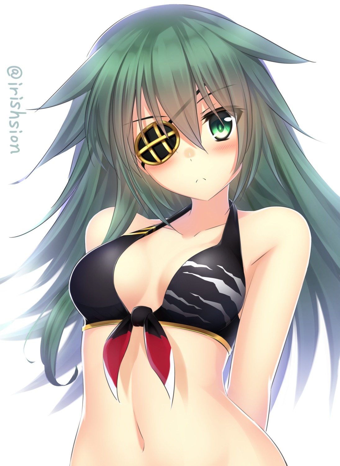 bikini_top, cleavage, eyepatch, irishsion, kantai_collection, kiso_(kancolle), swimsuits