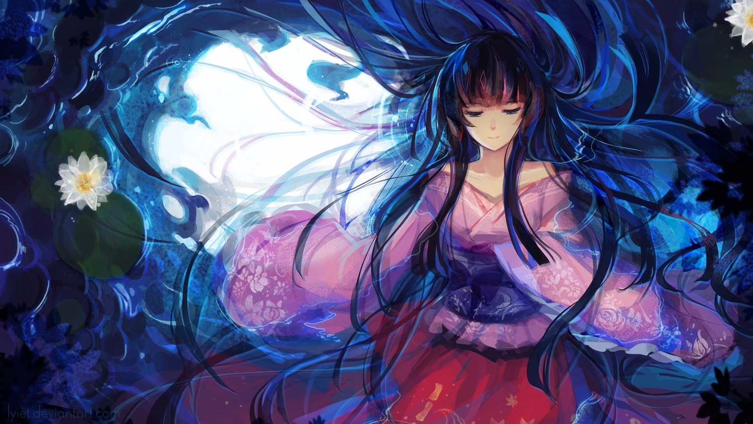 houraisan_kaguya, japanese_clothes, lyiet, touhou