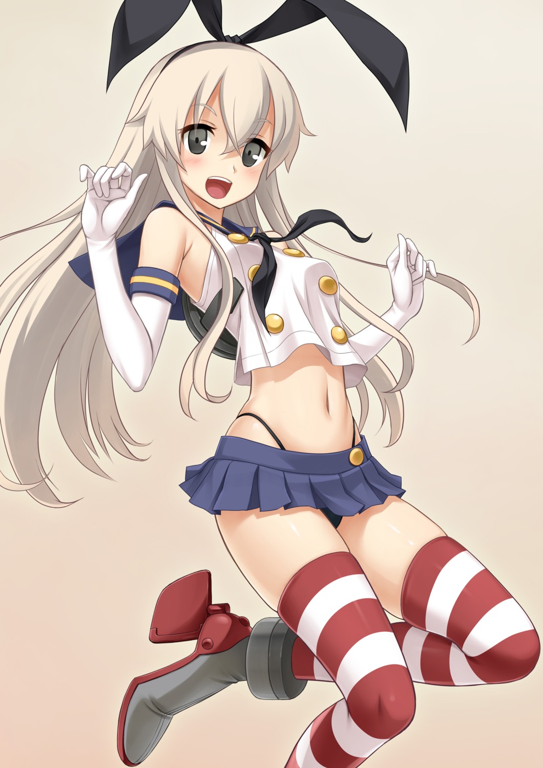 heels, kantai_collection, kuri, shimakaze_(kancolle), thighhighs, thong