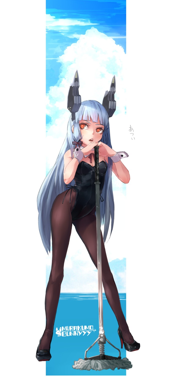bunny_girl, cleavage, heels, kantai_collection, kumonji_aruto, murakumo_(kancolle), nopan, pantyhose