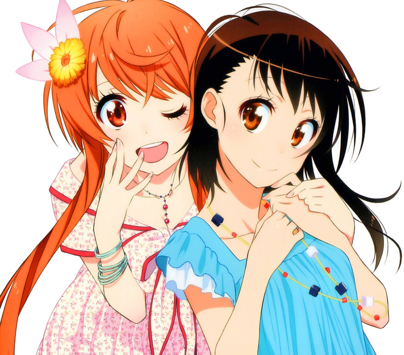 cleavage, dress, nisekoi, onodera_kosaki, tachibana_marika