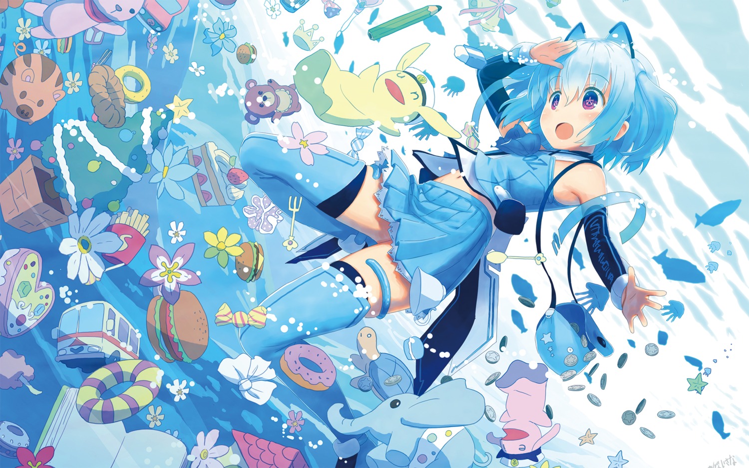 1000-chan, andou_isana, oizumi, thighhighs, wallpaper