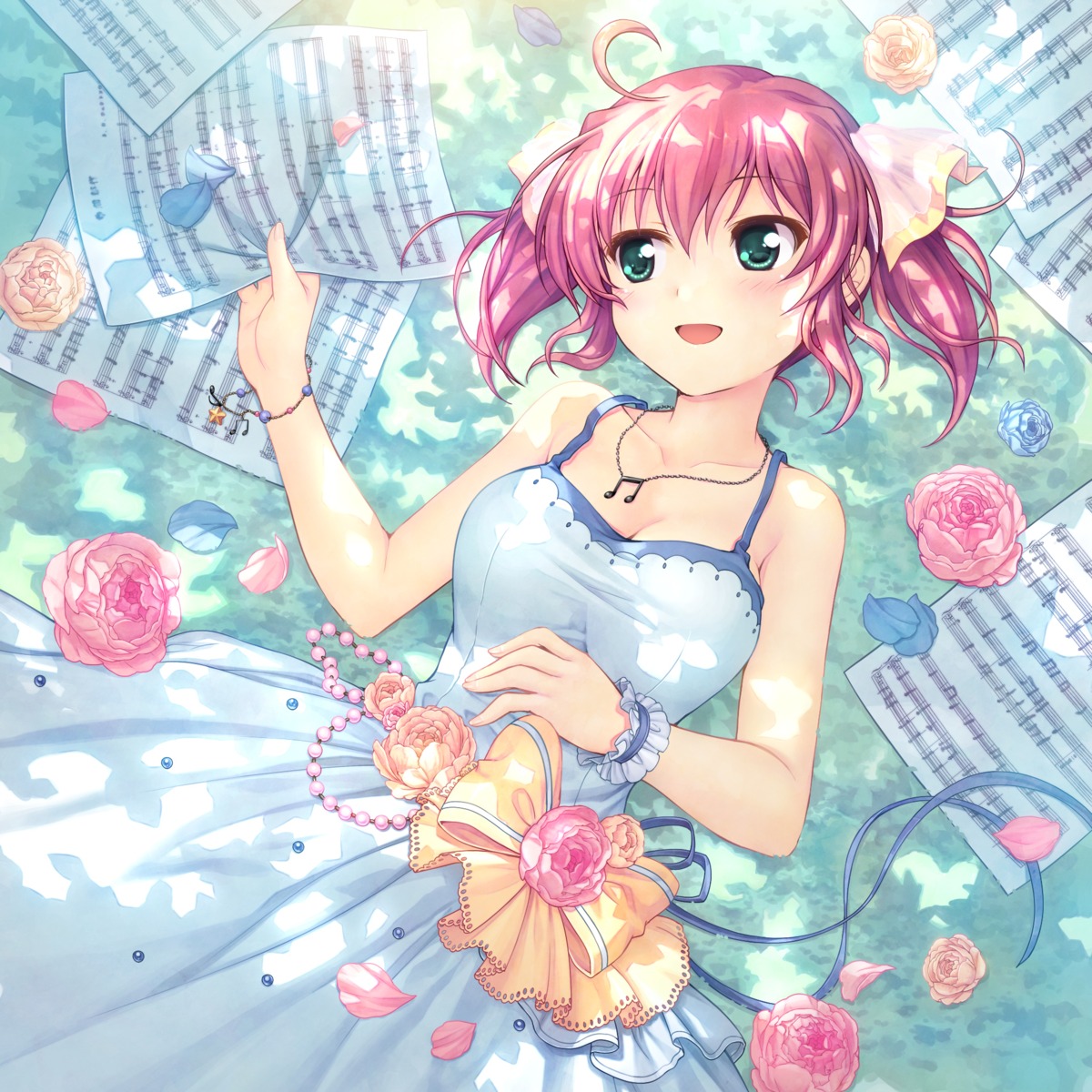 august, bekkankou, cleavage, daitoshokan_no_hitsujikai, dress, kodachi_nagi
