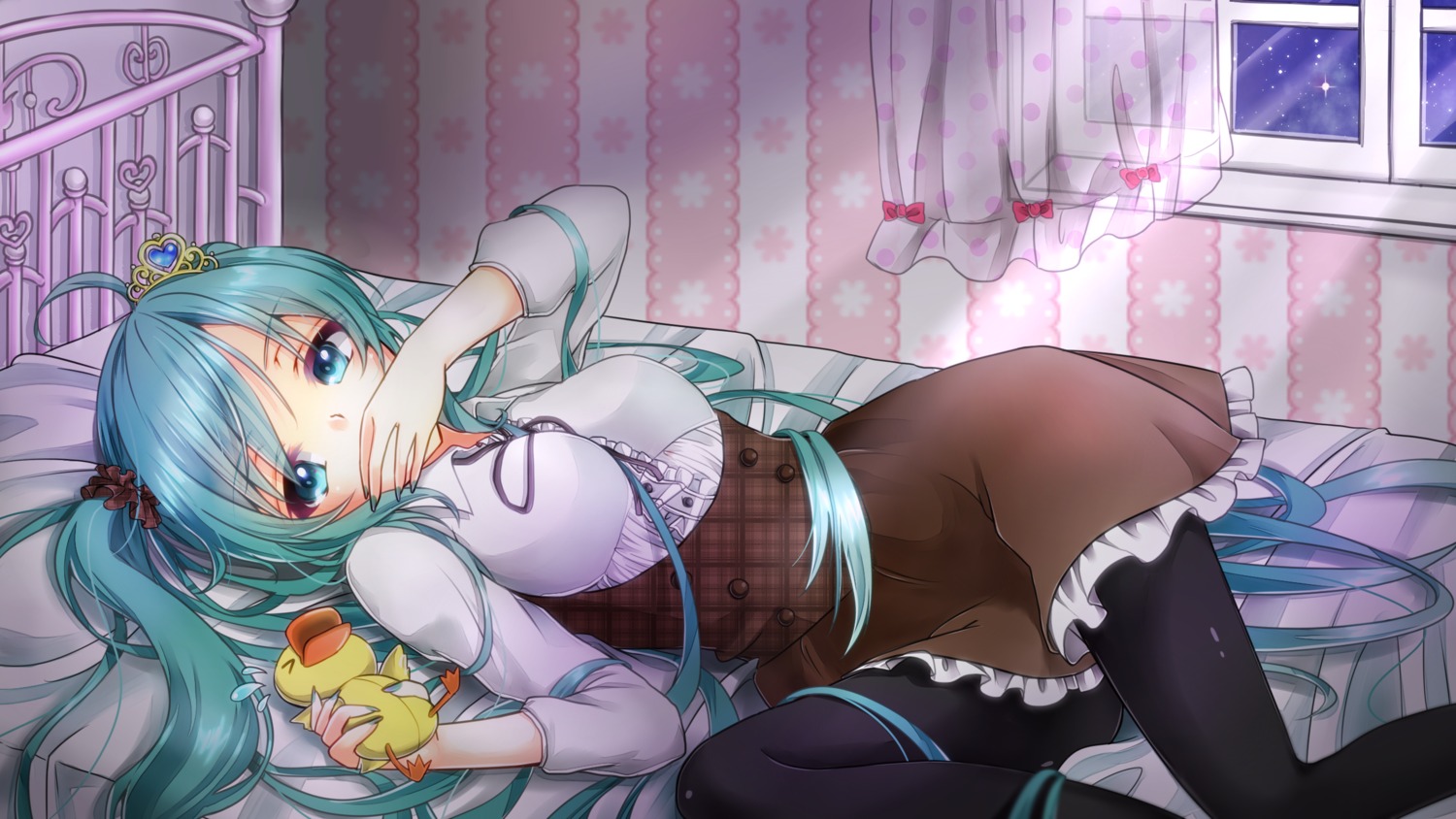 aoi_(kiyokiyoaomushi), dress, hatsune_miku, pantyhose, vocaloid