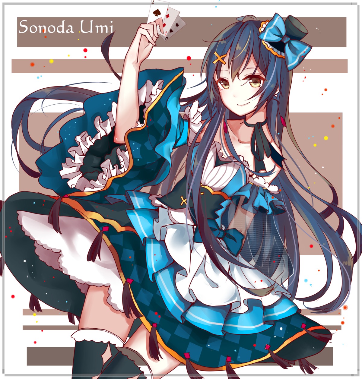 akira_(ying), dress, love_live!, love_live!_(series), see_through, sonoda_umi, thighhighs