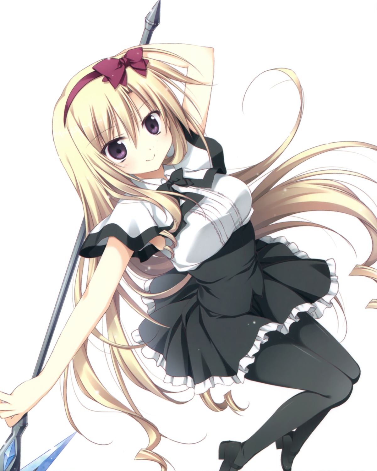 heels, juuoumujin_no_fafnir, korie_riko, lisa_highwalker, pantyhose, seifuku, weapon
