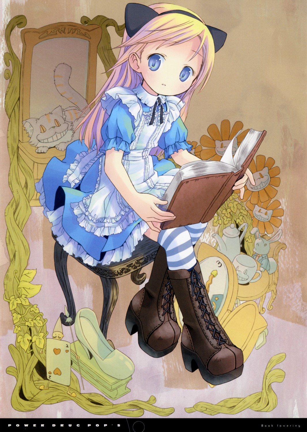 alice, alice_in_wonderland, dress, electromagnetic_wave, heels, neko, pop