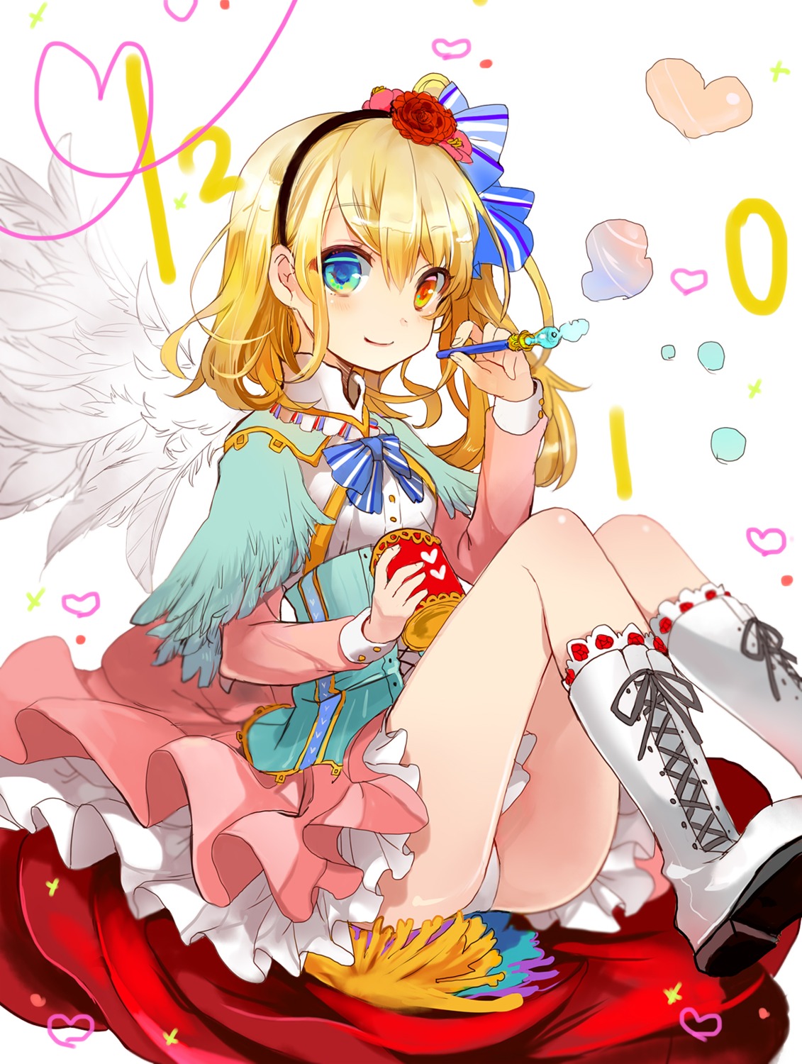 heterochromia, musou_yuchi, pantsu, wings