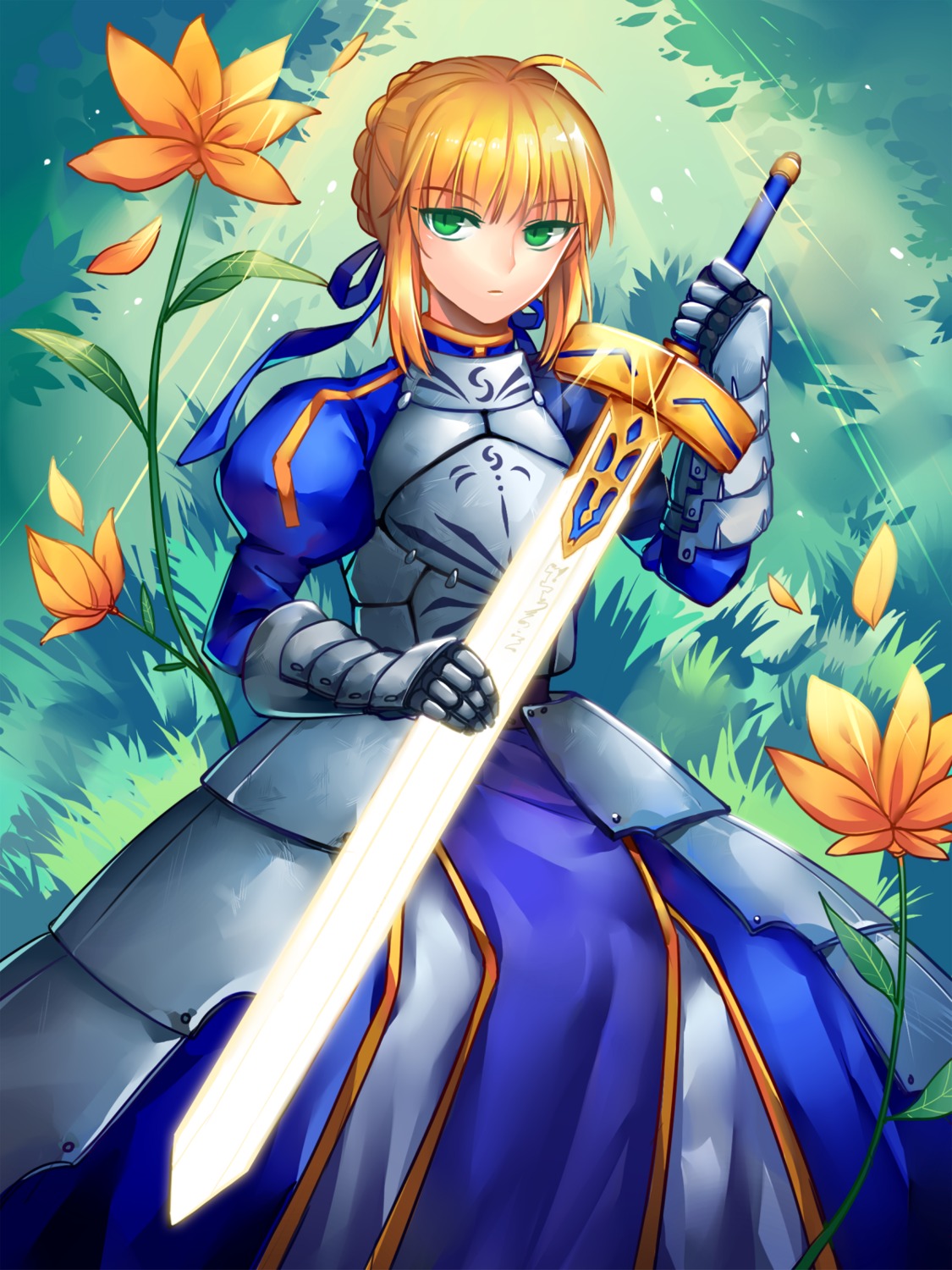 armor, artoria_pendragon_(fate), dress, fate/stay_night, sanme, sword
