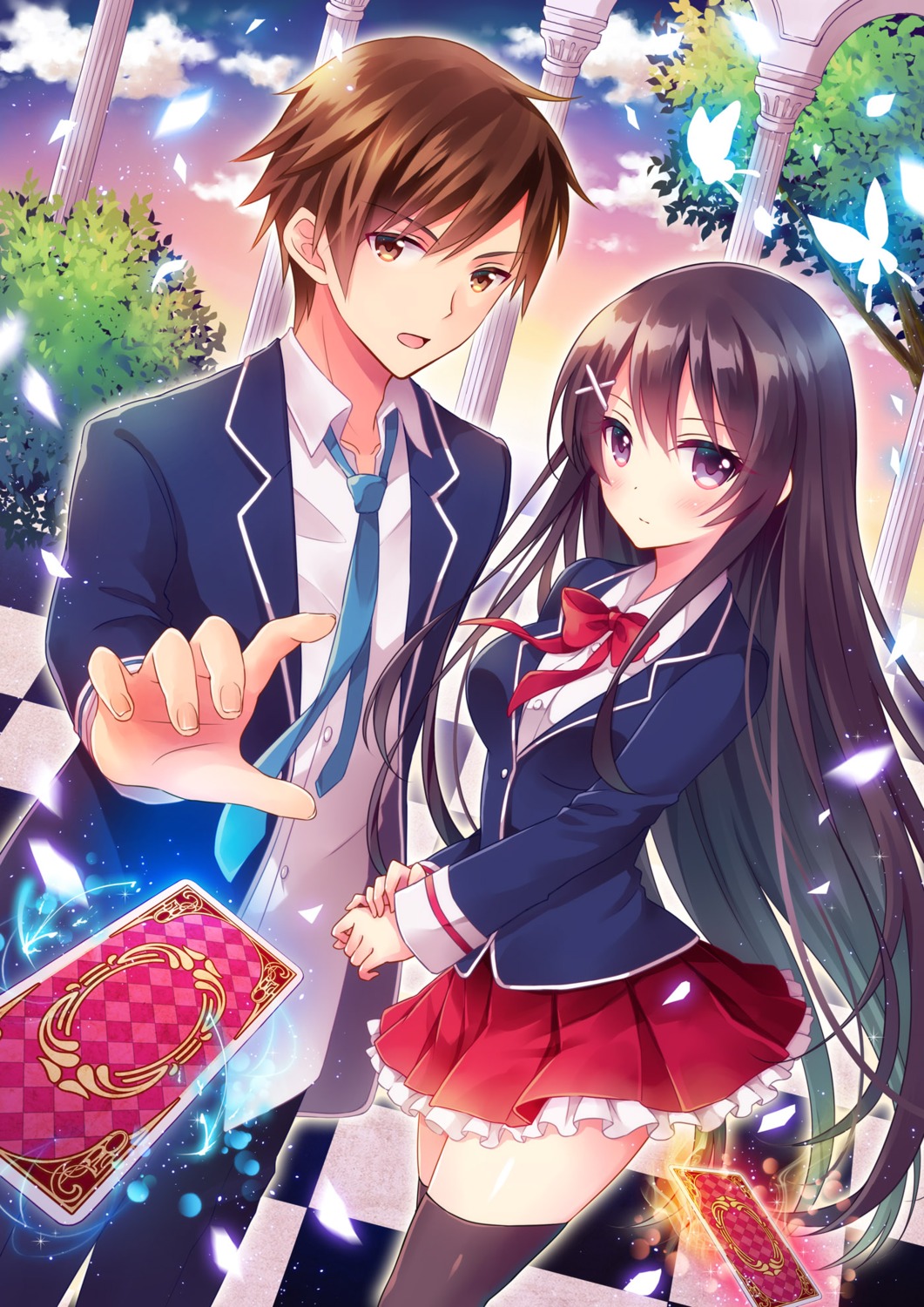 mamekosora, mirai_shousetsu_arcana, seifuku, thighhighs