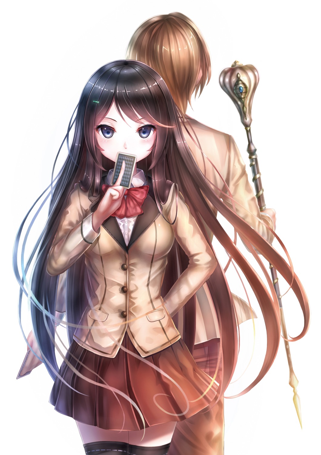 mirai_shousetsu_arcana, sanntouhei, seifuku, thighhighs, weapon