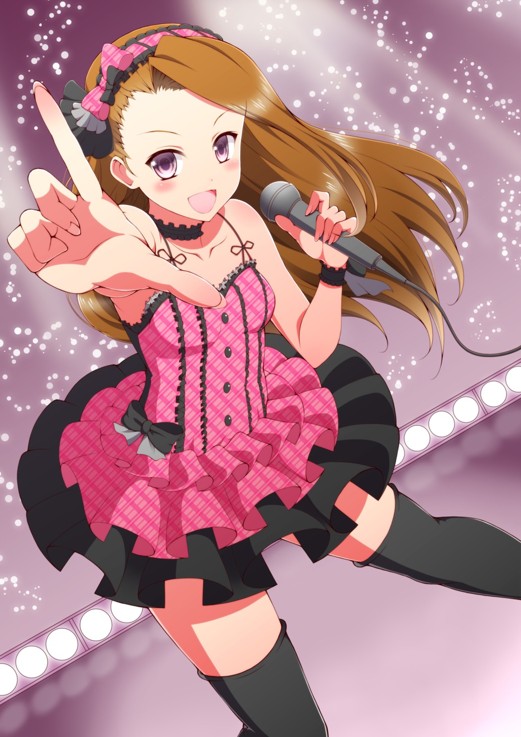 cleavage, dress, minase_iori, ookami_maito, the_idolm@ster, thighhighs