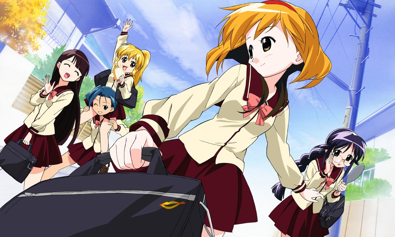 andou_mahoro, andou_minawa, kubota_chikashi, mahoromatic, megane, ooe_chizuko, sakura_miyuki, seifuku
