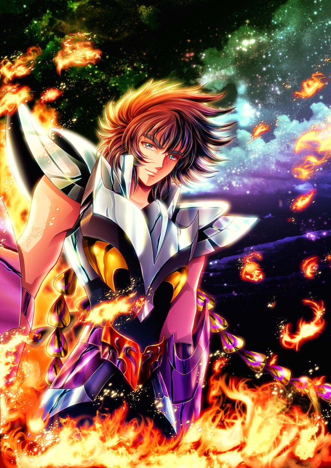 male, phoenix_ikki, saint_seiya, shijou_haruko