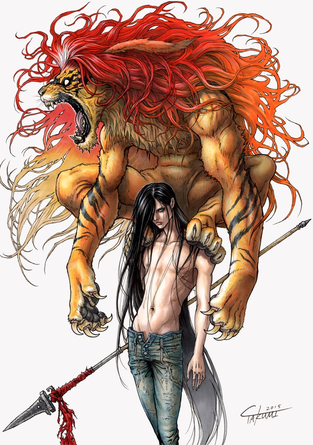 male, takumi_(marlboro), tora_(ushio_to_tora), ushio_aotsuki, ushio_to_tora, weapon