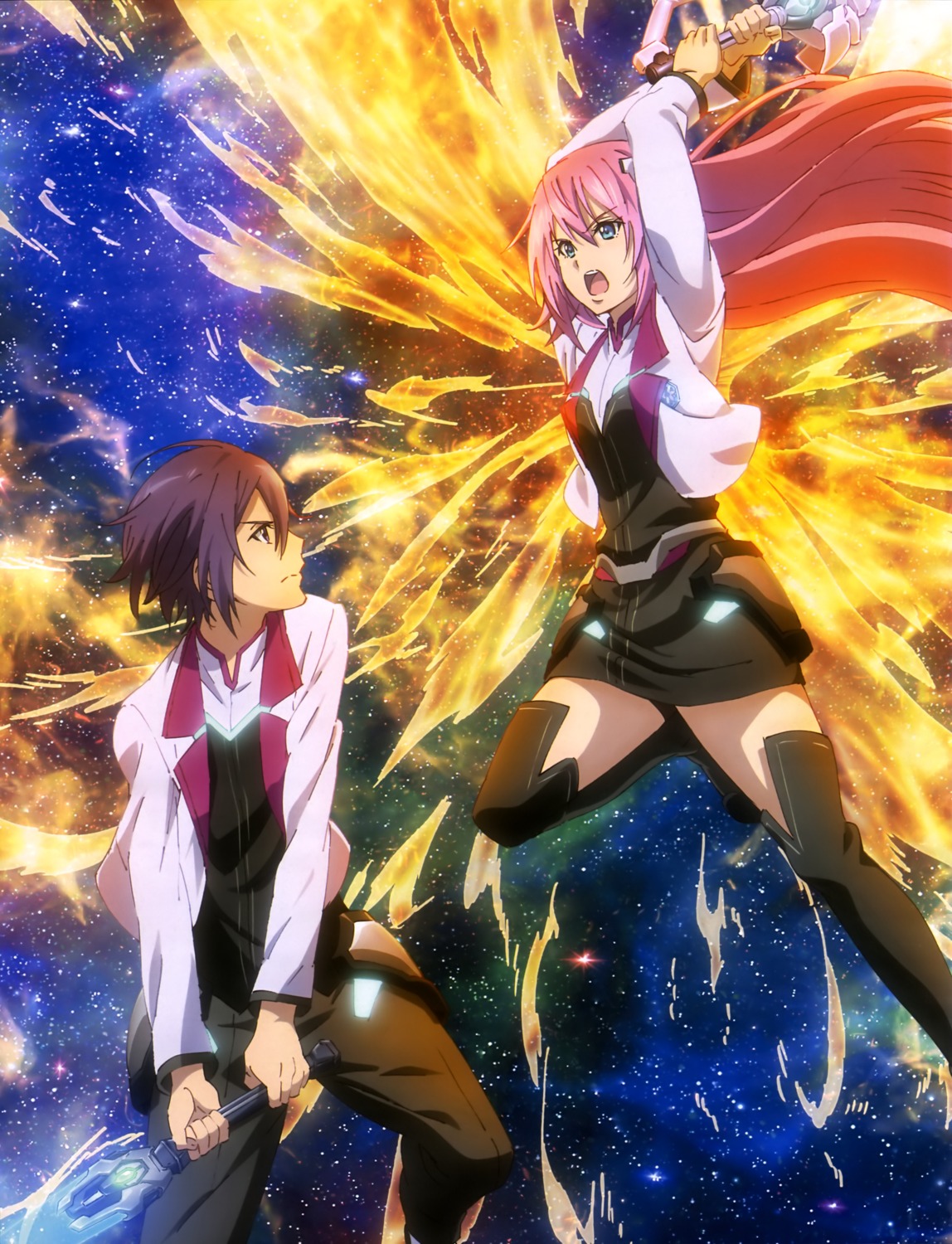 amagiri_ayato, gakusentoshi_asterisk, julis-alexia_van_riessfeld, seifuku, sword, thighhighs, wings
