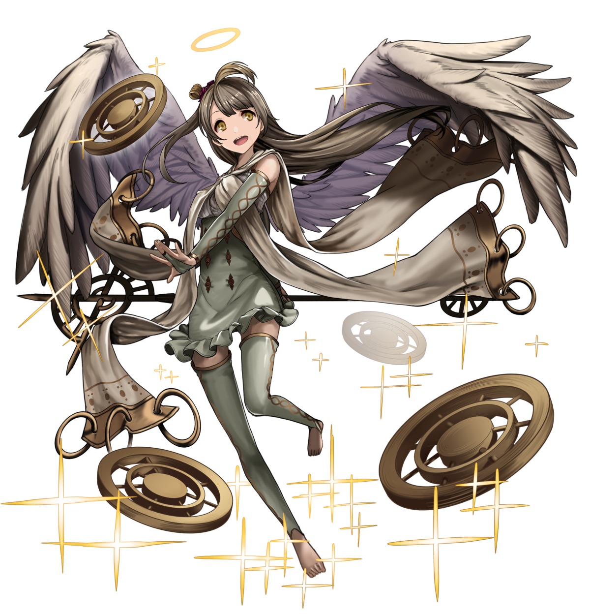 cosplay, dress, granblue_fantasy, keita_(kta0), love_live!, love_live!_(series), minami_kotori, thighhighs, weapon, wings