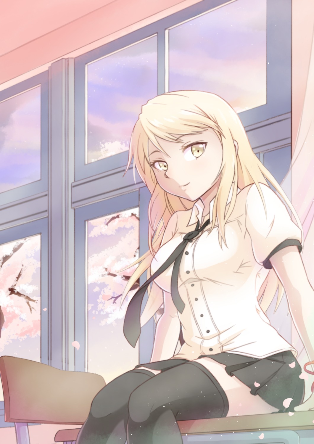 hikaru_ga_chikyuu_ni_itakoro, pokke, seifuku, shikibu_honoka, thighhighs