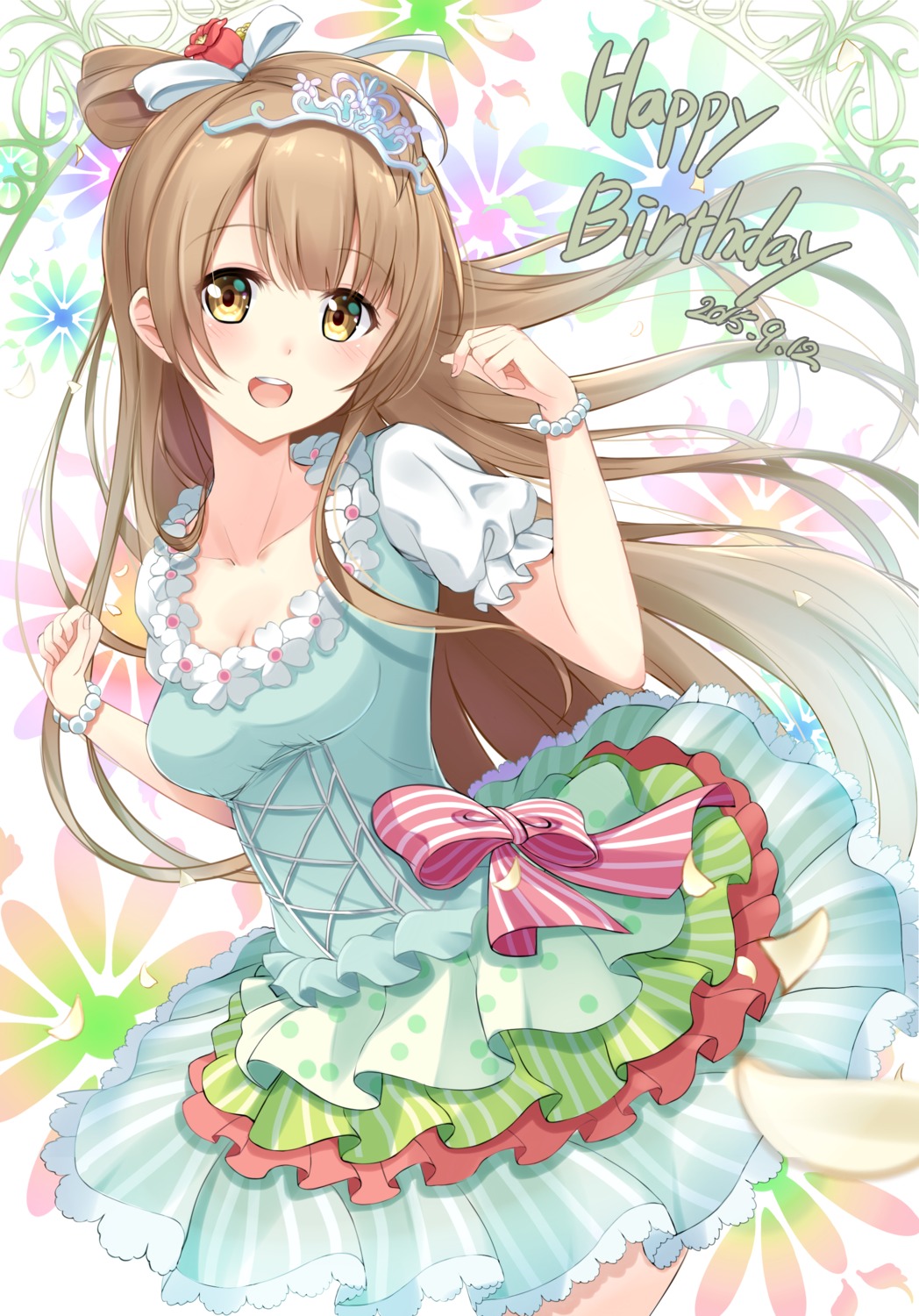 cleavage, dress, karumayu, love_live!, love_live!_(series), minami_kotori