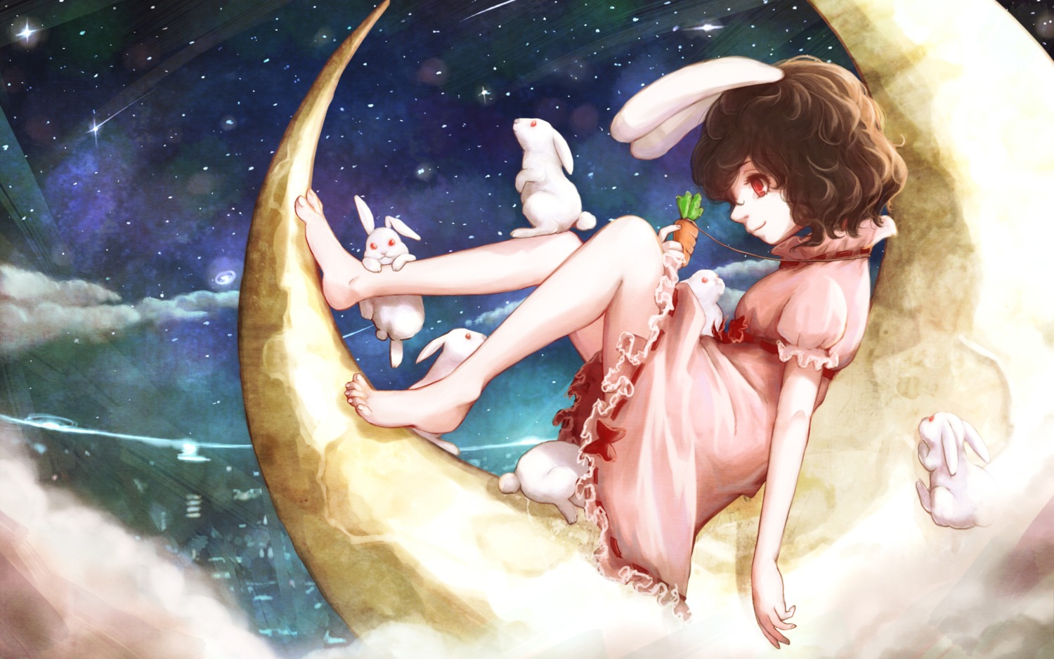 animal_ears, bunny_ears, dress, hoshibuchi, inaba_tewi, touhou