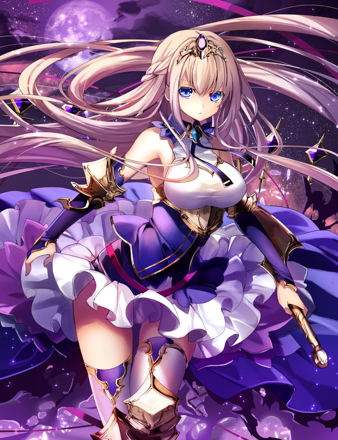 armor, sword, thighhighs, yuuki_kira