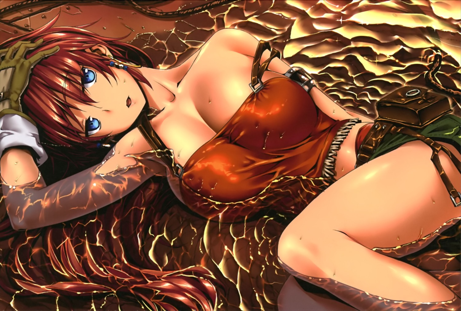 bellows, cleavage, himura_kiseki, no_bra, suisei_no_gargantia, wet