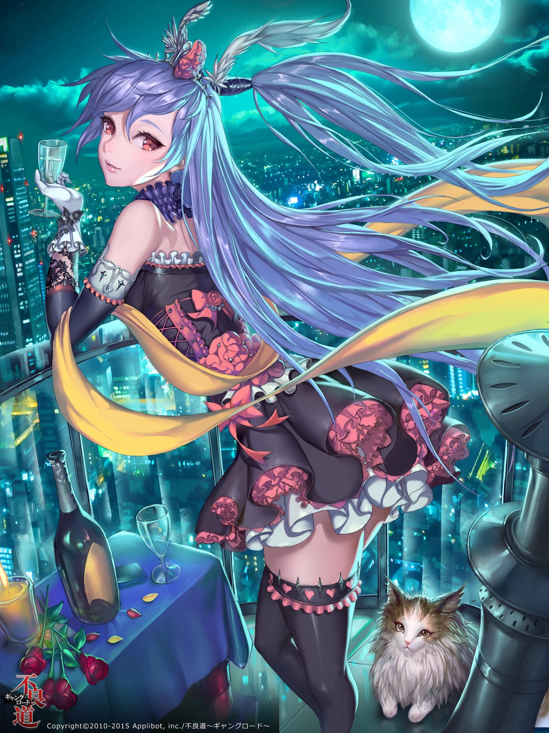 dress, furyou_michi_~gang_road~, neko, ozma_(ozmakku), thighhighs