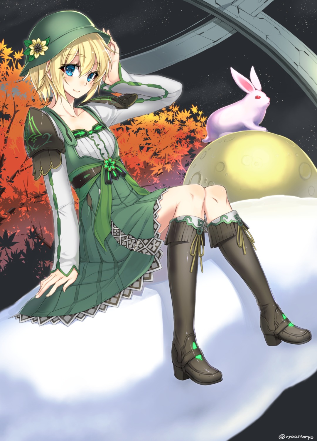 dress, heels, phantasy_star_online_2, ryou@ryou