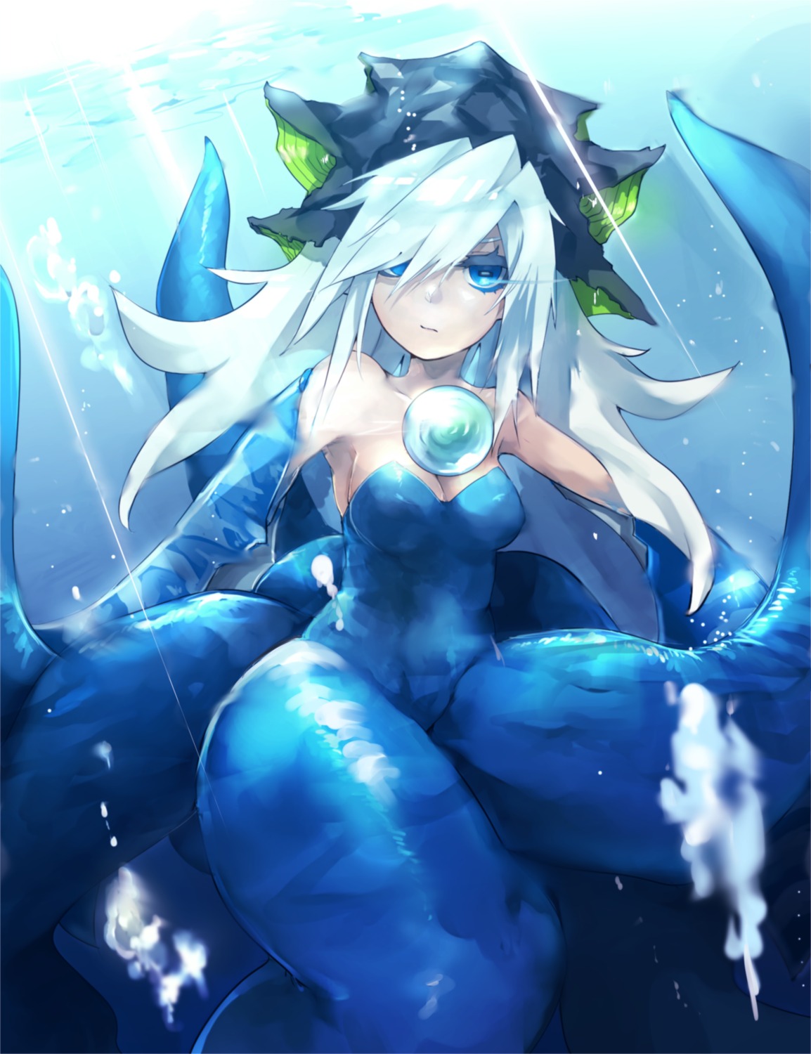 cleavage, monster_girl, shiratan, tentacles